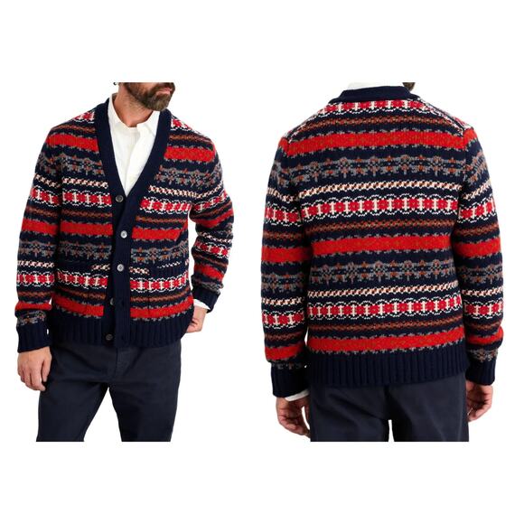 Alex Mill Fair Isle Wool Blend Cardigan Size Large - Picture 1 of 9